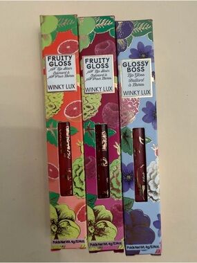 WINKY LUX Lip Gloss Trio — Grapefruit, Raspberry and Meow